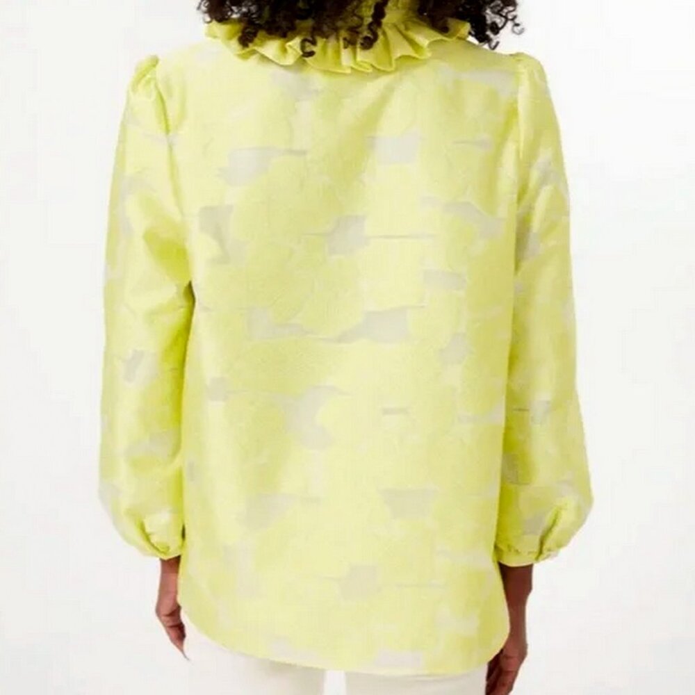 Tuckernuck Yellow Ruffled-Neck Blouse - Picture 2 of 10